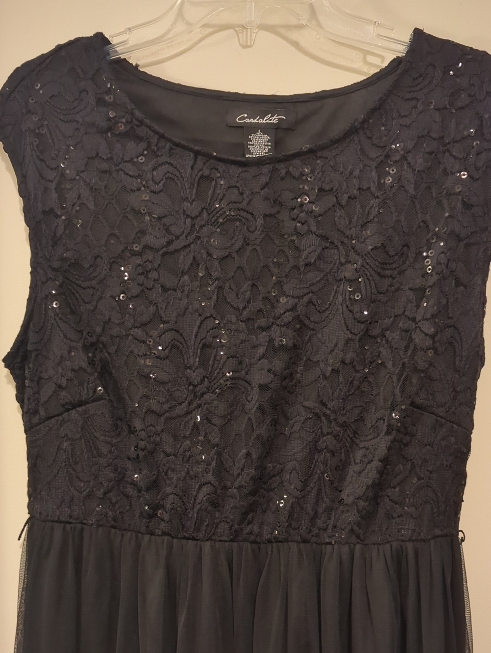Casualite Black Lace Sequin Maxi Dress